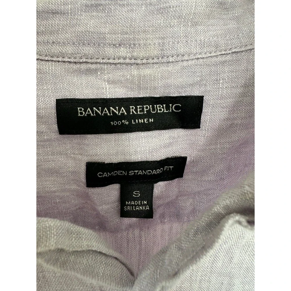 Banana Republic 100% Linen Camden Standard Fit Long Sleeve Button Down Shirt S
